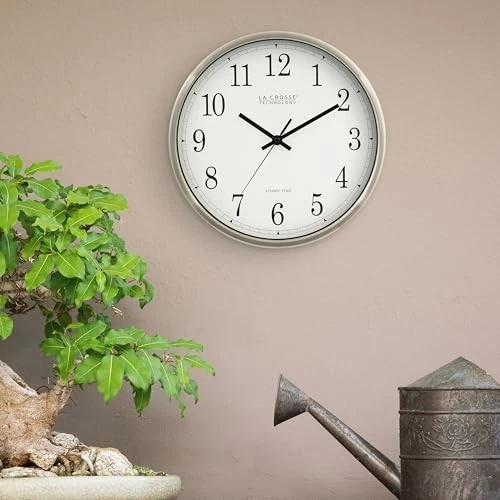 La Crosse Technology WT-3126B 12-Inch Atomic Analog Wall Clock, Aluminum - Image 3 of 4