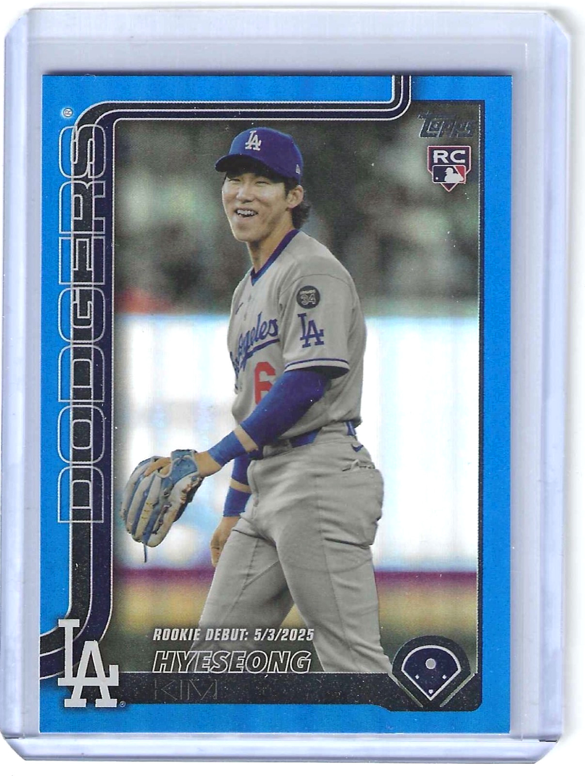 2025 Topps Update Hyeseong Kim #US312 Dodgers 48 /150 Blue Foil Rookie Card