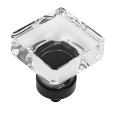 Cosmas 10 Pack 6377Fb-C Flat Black Cabinet Hardware Square Knob - 1-3/8