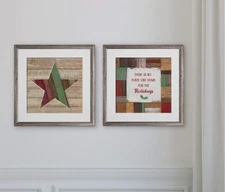 Wexford Home Holiday Star -2 Piece Set Art Print, 16X16, Silver