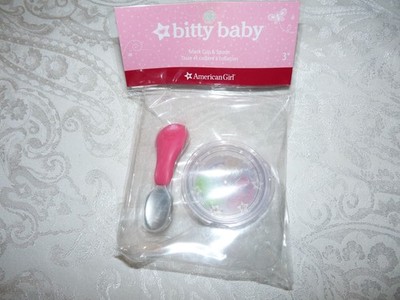 American Girl Doll Bitty Baby Tri-Food Snack Cup and Spoon NEW!!