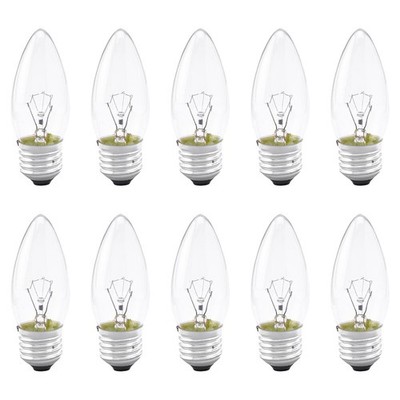 10 x Glühbirne Kerze 25W E27 klar Glühlampe 25 Watt Glühbirnen Kerzen Glühlampen