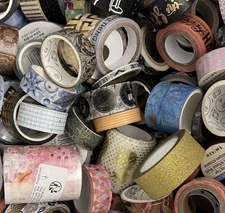 Washi Tape Lot Of 130 Various Prints And Widths , Some New In Pkg, Disney Variet