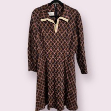 NWT Vintage 60s 70s Kay Windsor The Look You Love Knit Dress Mod Geometric Large
