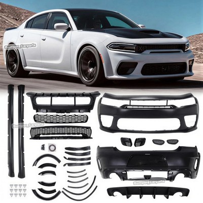 Front and Rear Bumper Cover Widebody Complete Kit Fit Dodge Charger 2015-2023