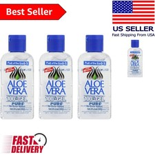 100 Natural Aloe Vera Gel Bundle - 3 x 2 oz for Sunburn and Dry Skin Relief