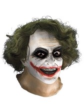 Batman Dark Knight Adult Joker Latex Mask with Attached Wig