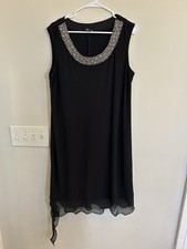 R&M Richard’s Dress Size 16  Black Women’s w/Bead & Rhinestone Neckline 1029-10