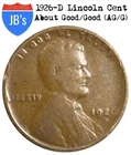 1926-D Lincoln Wheat Cent Circulated About Good to Good (AG/G)