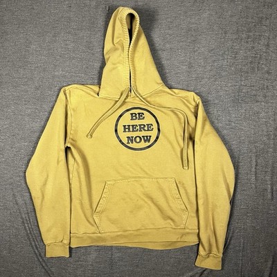 Sunlife Organics Be Here Now Tan Pullover Hoodie Mens Small Made In USA