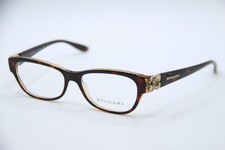 NEW BVLGARI BV 4124-B 5379 HAVANA GOLD CRYSTALS AUTHENTIC FRAME EYEGLASSES 54-16