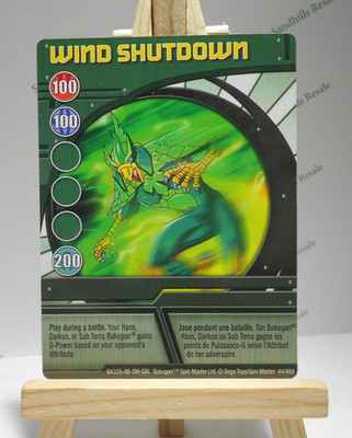 Bakugan Card - Wind Shutdown - Green Ability Card - BA335 - 44/48d - 2008