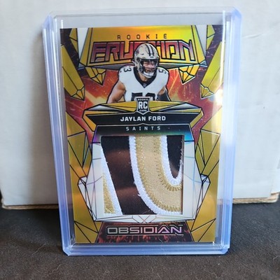 2024 Obsidian Jaylan Ford #ERM-JFD Gold Rookie Eruption Patch 2/10