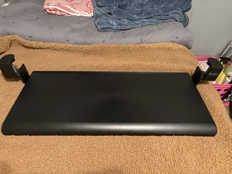 Stand Up Desk Store Clamp-On Adjustable Keyboard Tray Platform, Black
