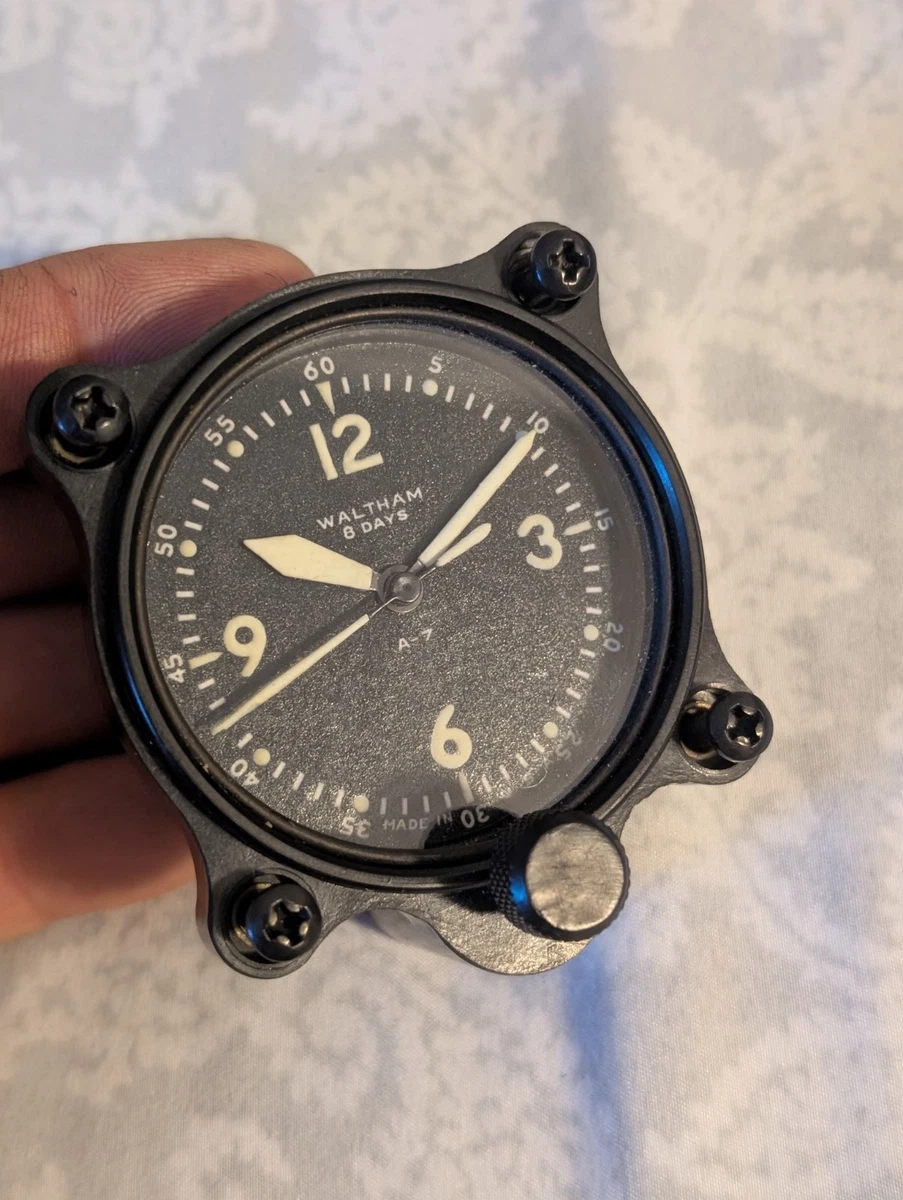 Lamp gloves -Winter glove- Black size Ｌ Waltham Watch Co 228099 Jewel A-7 Aircraft Clock Glow Numbers And