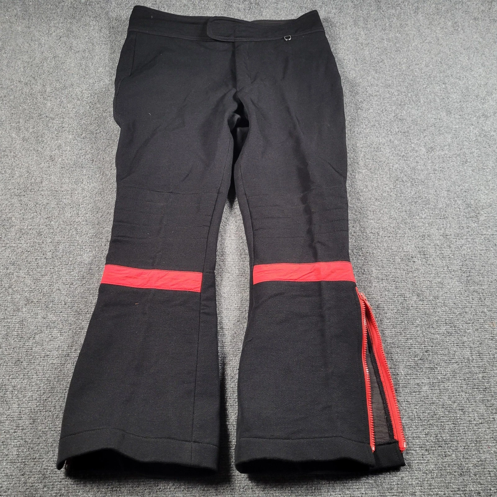 AFRC Snow Pants Mens 34 Black Red Schoeller Stretch Wool Blend Ski Made In USA