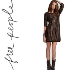 Free People New Romantics Joan of Arc Knit Tunic Dress Sweater Women's Size Med