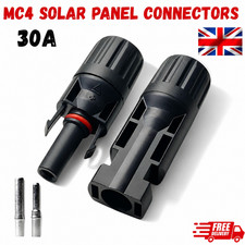 MC4 Connectors Solar Panel Cable Compatible Waterproof Male & Female 30A UK