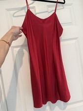 Vintage Y2K Victoria's Secret Washable 100 Silk Slip Gown Chemise Dress Red M