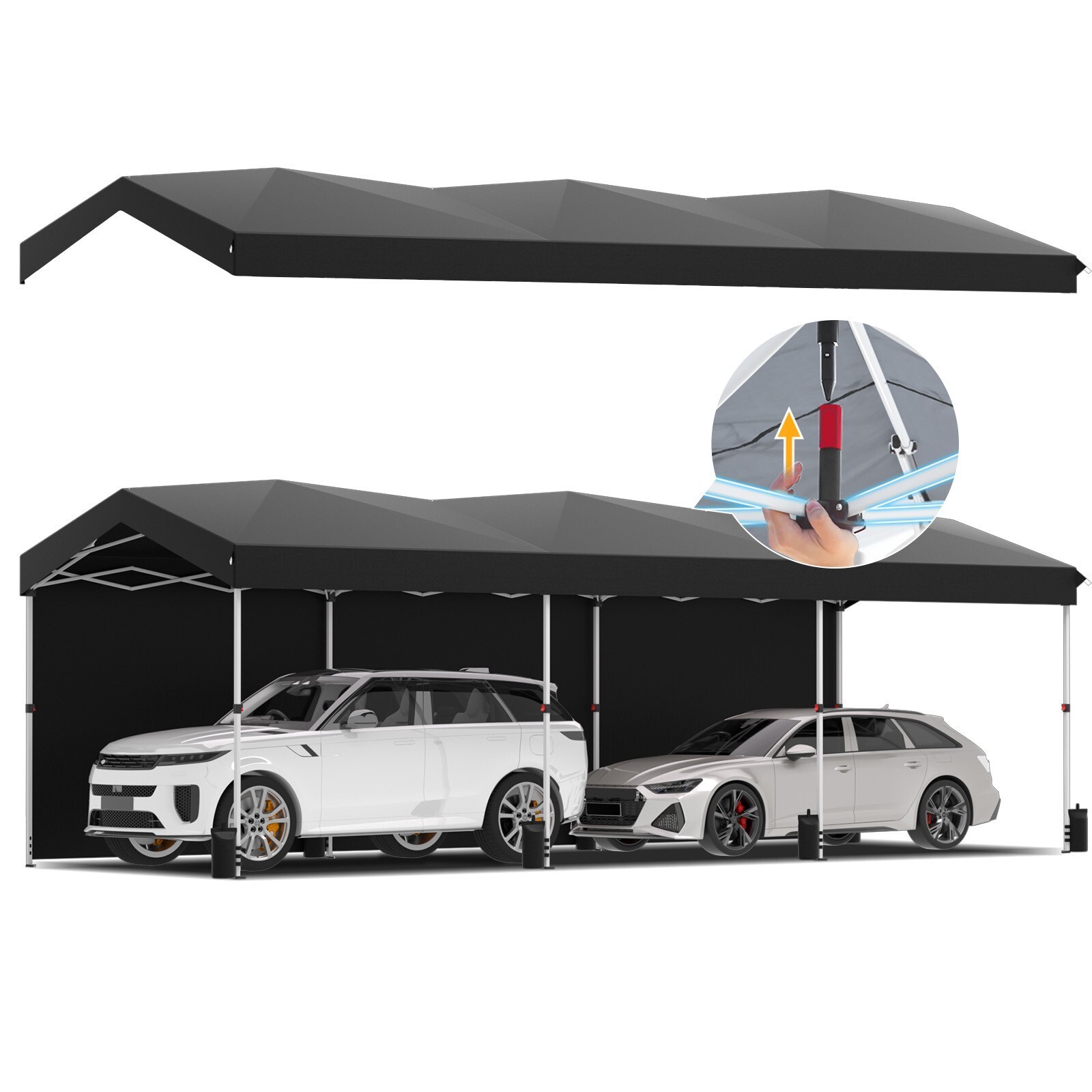 Waterproof Portable Garage W/ 3 Sidewalls