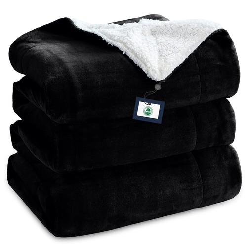 480 GSM Heavy Sherpa Fleece Blanket Soft Warm Sofa Bed Throw Faux Fur Blanket UK - Picture 68 of 132