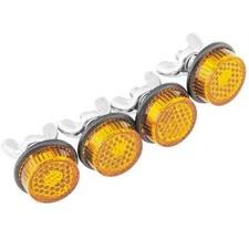 4 Mini Reflector Tag Bolt Screws For Motorcycle License Plate Frame - Amber