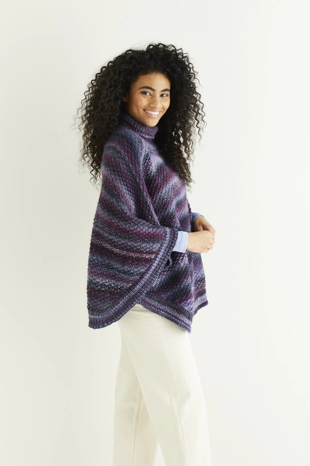 Sirdar Knitting Pattern Poncho in Jewelspun (leaflet) 10287  - Image 3 of 4