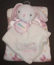 2pc set Bebeta Baby Blanket and security blanket /lovey bunny. "I love mommy" 