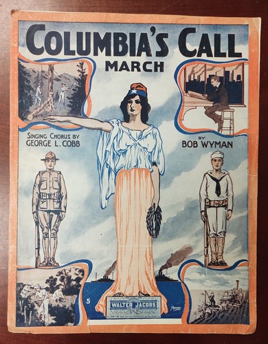 WWI Sheet Music After the War is Over 1917 + Columbia's Call March 1917 - 第 2/6 張圖片
