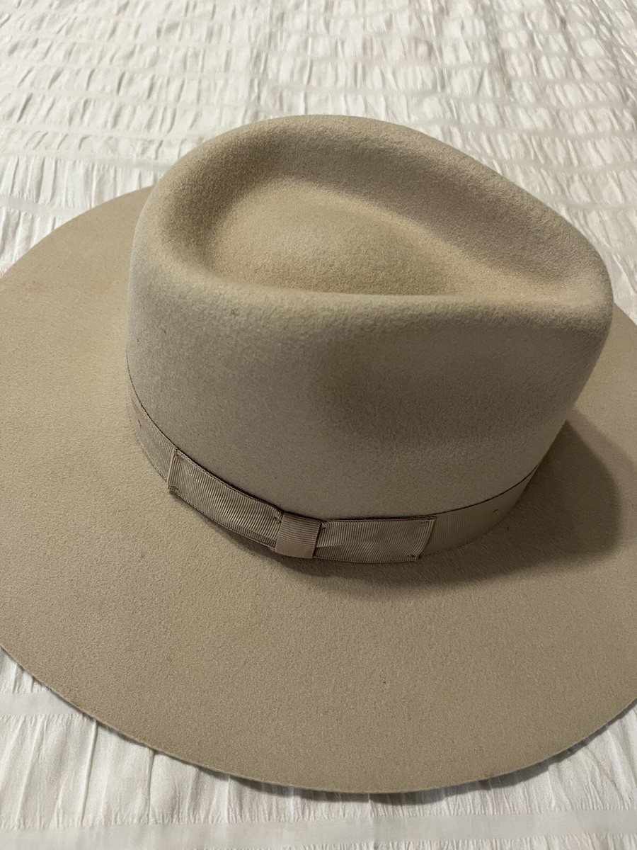 WYETH Wide Brim Fedora 100% Wool Felt Hat One Size  display picture 3