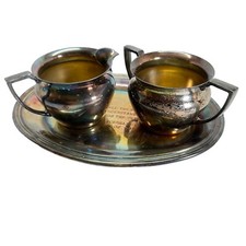 RARE Engraved International Silver Concord Creamer Sugar Set w Tray Class of 69