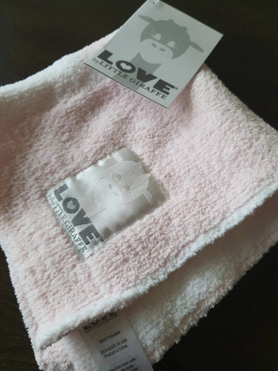 Little Giraffe NWT Love Pink white Security Blanket Lovey chenille Small Lovie
