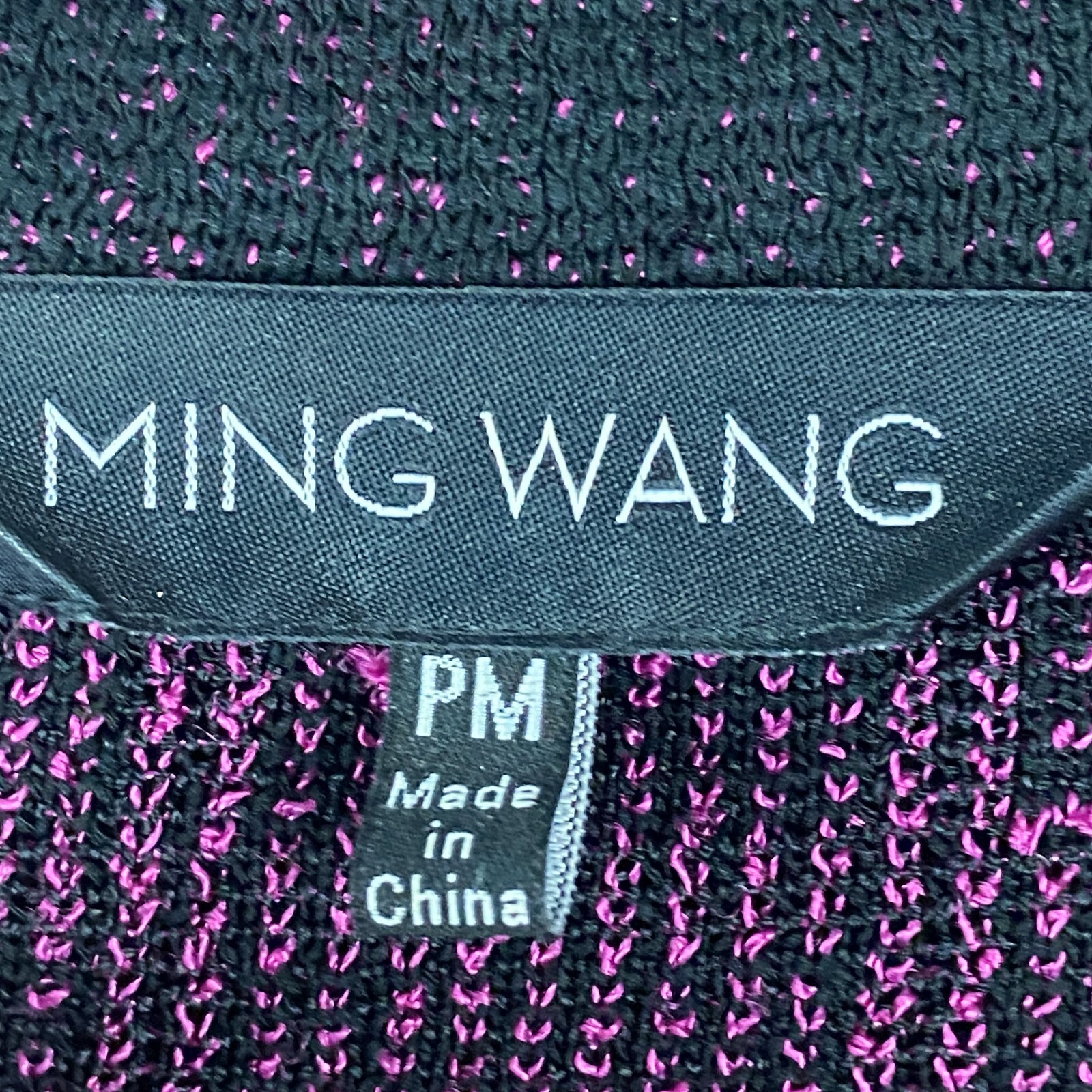 Ming Wang Jacket Size Petite Medium Black Pink Ho… - image 5
