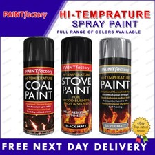 High Temperature Stove Engine Burner Spray Paint Coal Silver Black 300/400ml -2H