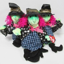 Ty Beanie Baby "Scary" Cute GREEN FACED Witch Brand New with Mint Tags, PRISTINE