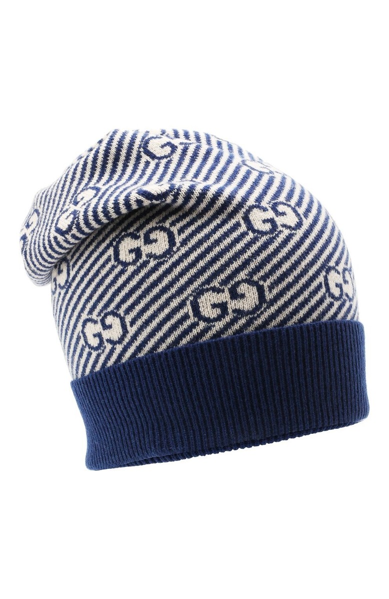 ?️ GUCCI KIDS Blue White MONOGRAM GG LOGO 100% WOOL Cuffed  display picture 1
