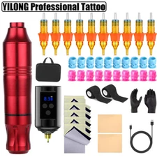 Coreless Motor Tattoo Gun Wireless Tattoo Machine Beginner Complete Kit 1200mAh