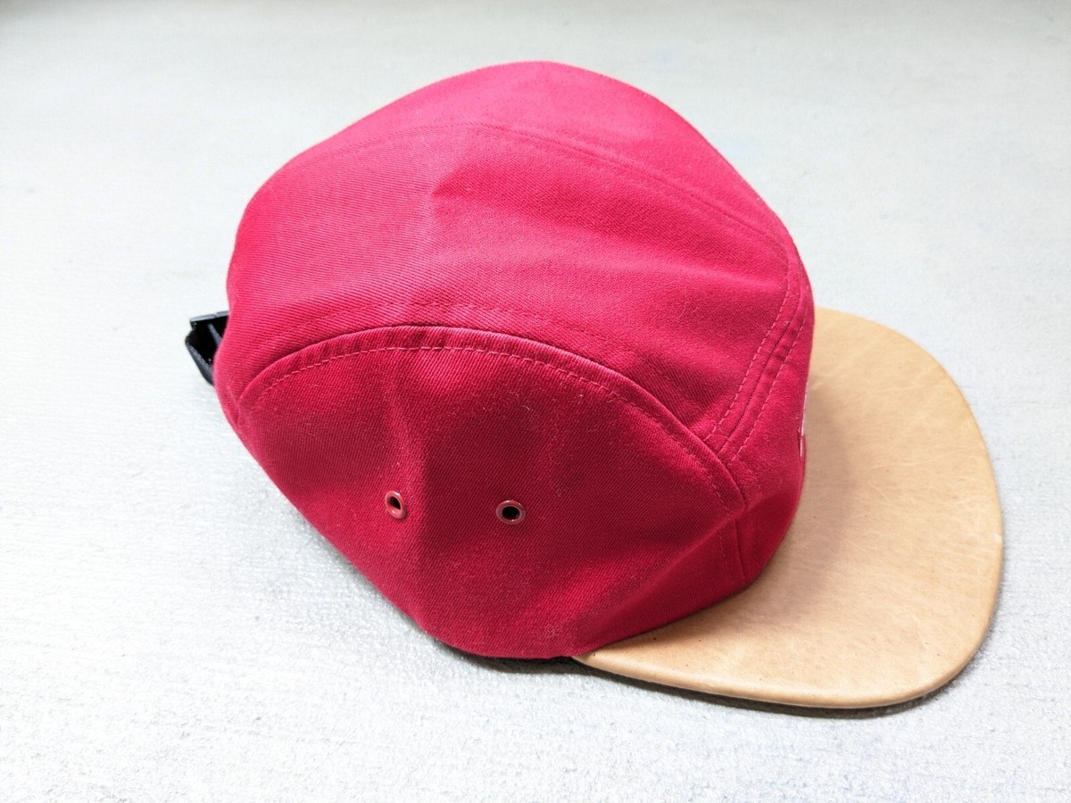 Supreme Expedition Leather Visor Camp Cap Hat Red SS15 5-Panel