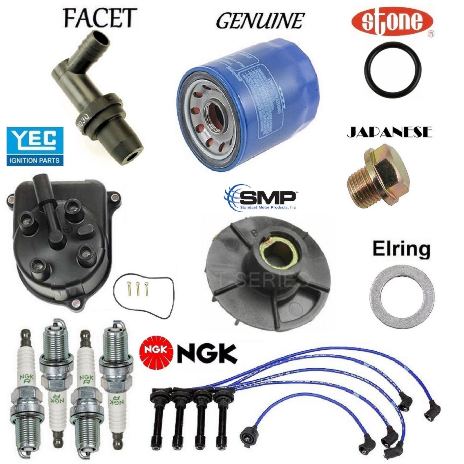 TuneUp Kit Cap Rotor Wires Plugs PCV for Honda Accord DX; LX; 2.2L