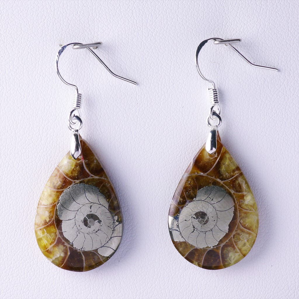 Boucles d'oreilles Ammonite 43,07 ct, cadeau d'anniversaire unique