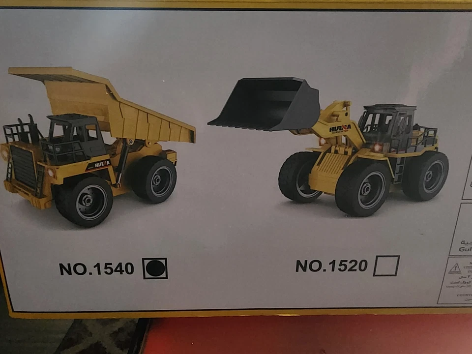 RC Dump Truck Six Channel 2.4G HUINA 1540 Construction 1/18 Alloy Toy Kid - Image 2 of 4