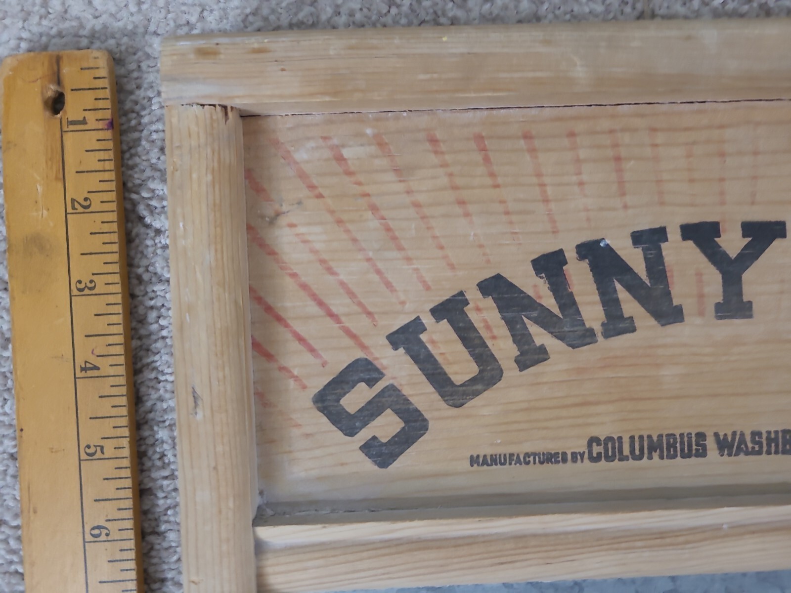 Vintage Sunnyland Galvanized Tin Columbus WASHBOARD Company No 2090