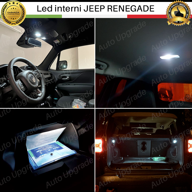 KIT LED INTERNI PER JEEP RENEGADE COMPLETO CANBUS 6000K ULTRALUMINOSI NO ERROR - Foto 2