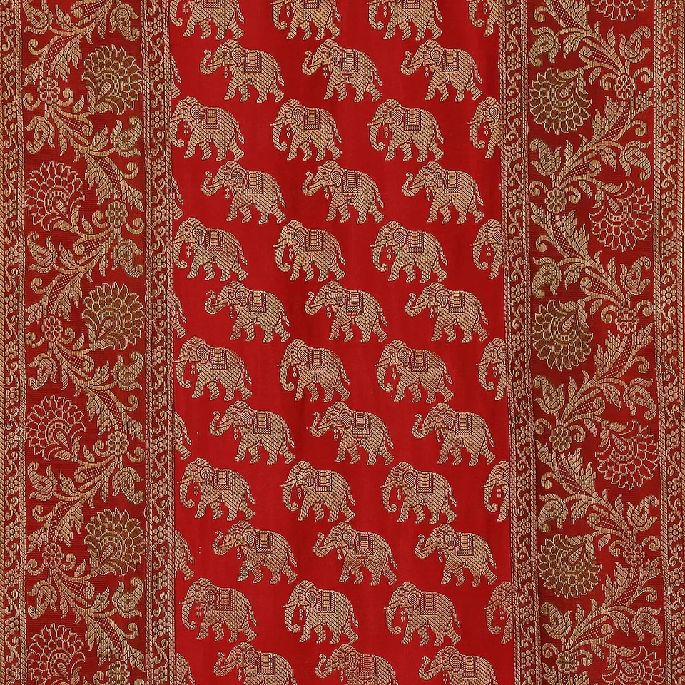 Indian Elephant Design Silk Table Decorative Runner Room Decor 80 x 14 Inch - Image 2 of 4
