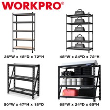 WORKPRO MultiSize Metal Storage Shelving Unit Heavy Duty Adjustable Storage Rack