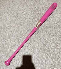Maple Wood Baseball Bat 34in. Pink / Gold / Pink. Cupped Ends.