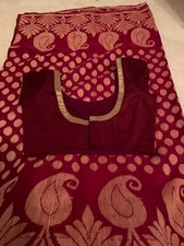 Indian Saree And valvet Blouse