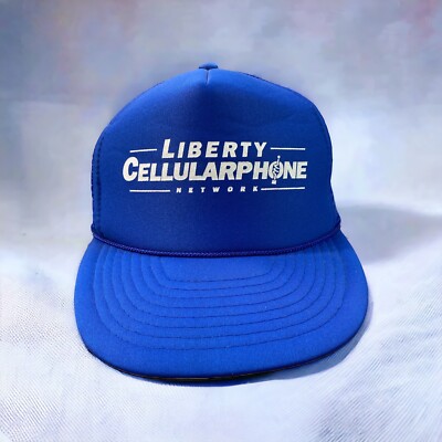 VTG Blue Liberty Cellularphone Network Mesh Snapback Rope Trucker Hat Cap