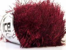 Burgundy Eyelash Yarn Ice Solid Dark Red Fun Fur 22763 - 50 grams 70 yards