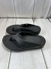 OOFOS THONG FLIP FLOP SHOES WOMENS 10 BLACK  PLANTAR FASCIITIS RECOVERY